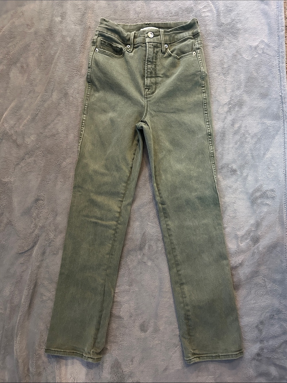 Good American Olive Green High-Rise Skinny Jeans
